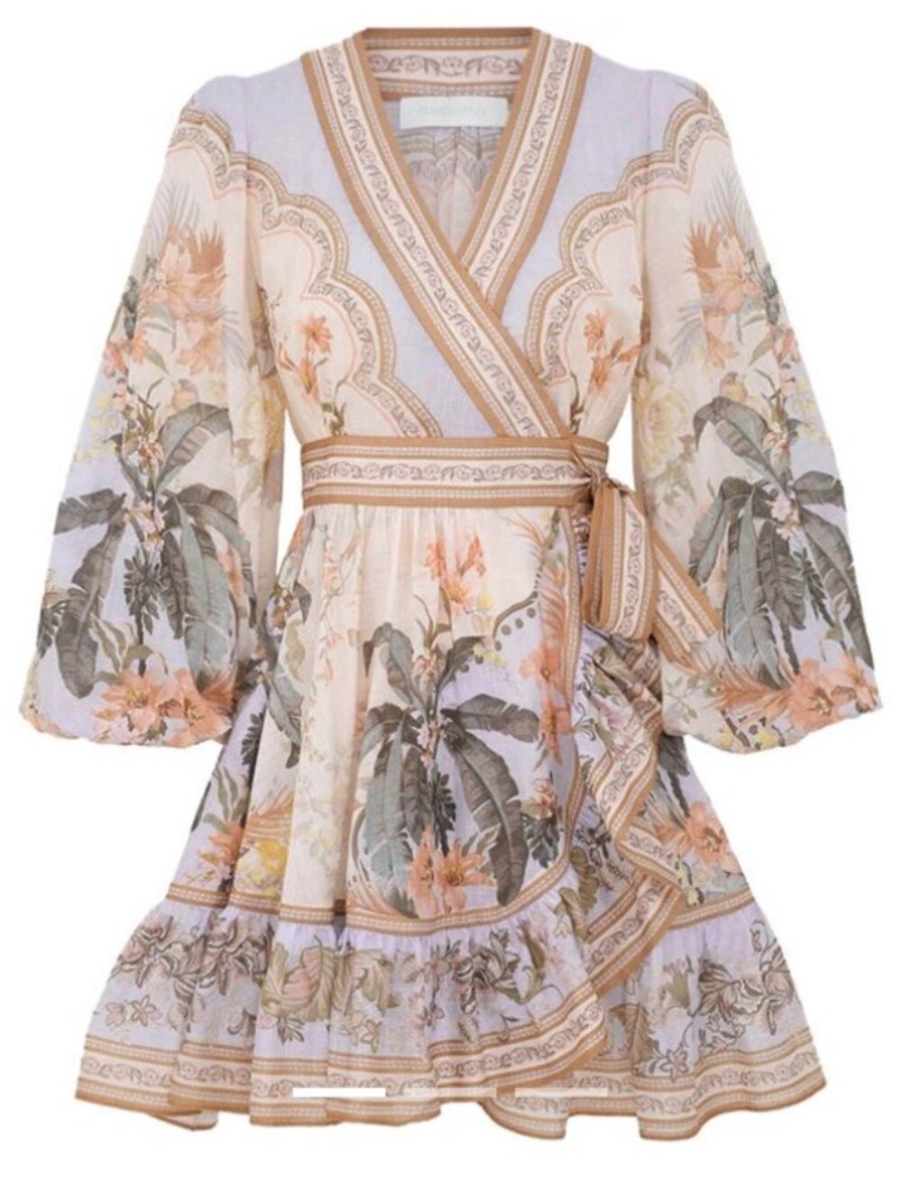 $1050 ZIMMERMANN WYLIE MINI WRAP DRESS SZ 1